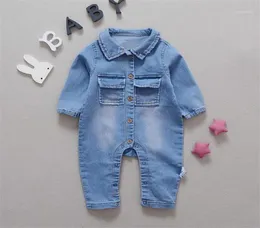 Baby Strampler Soft Denim Fashion Regenbogen und Giraffe Stile Kinderkleidung Neugeborene Jumpsuit Babies Boy Girls Kostüm Cowboy Jeans13300316