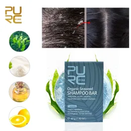 Shampoos PURC New Seaweed Shampoo Bar Vegan and Seaweed Handmade Cold Processed No Chemicals Hair Shampoo