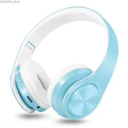 Aurberi per cellulare Nuovo arrivo Macaron Colours Stereo Audio MP3 MP3 Bluetooth Auricolare Wireless Aurnostruttura Supporto SD SD con microfono a microfono 20 ore Y240407