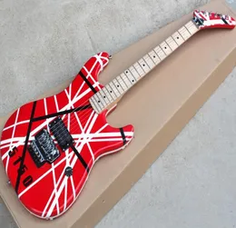 RedWhite Kram Electric Guitar with 5150 PatternMaple FretboardFloyd RoseCan be customized as request5986069