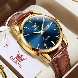 Altri orologi Olves Top Class Orologio da uomo Originale Simple Blue Face Quart Zens Waterproof Watch Watch Business Watch Casuall240403