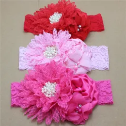 Acessórios para cabelos da cabeça da cabeça Bandas de cabeceira de meninas gostosas de cetim Flores de cetim Lace Elastic Head Bandwarwarwarwares Beautas Bandes da cabeça dos filhos Cabelo