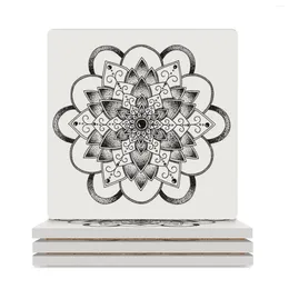 Tavolini da tavolo dahlia mandala sottobicchieri in ceramica (quadrato) per tazze di caffè gli accessori da cucina carini divertenti