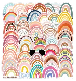 50 pezzi di cartone animato paesaggio arcobaleno piatto di adesivi graziosi per bambini decalcomanie per biberon del biberon del taccuino kawaii giocattoli fai -da -te laptop telefine del telefono baby sc9008780