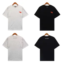 Brand viola in tempo reale Brand viola inclinata con textura in maglia semplice e logo stampato posteriore Pure Cotton T-shirt