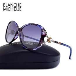 Blanche Michelle Wysoka jakość spolaryzowanych okularów przeciwsłonecznych Women Designer Uv400 Gradient okulary przeciwsłoneczne Pearl Oculos z pudełkiem 240402