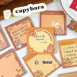 Kawaii Stationery Office Accessoires School Lieferungen Capybara Mini Tragbare Memo -Pads Notizbilder Sticky Notes Tagebuchdekoration