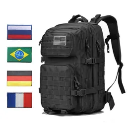 Plecaki na zewnątrz taktyczne plecak torba bagażowa męskie kobiety 45L Army Bagpack Sports 3P Flag Waterproof Molle Bags Packs7315958