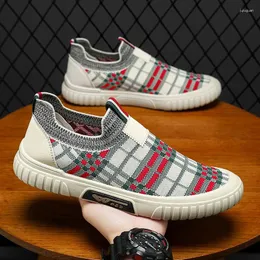 Casual Shoes Men Shoe Summer Mesh Breathable Board For Socks Knitted Cloth Lightweight Zapatillas De Hombre Zapatos