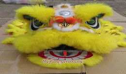 Smart Yellow Southern Children Lion Dance Mascot Costume Sports Toys Theatre Days Outdoor Christmas Game Pure Wool Game Fase 8568635