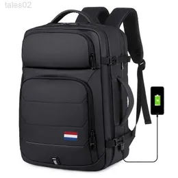 Multifunktionspåsar National Flag 40L Scalable Ryggsäck USB laddningsport 17 tum Laptop Bag Waterproof Swiss Multi Functional Business Travel YQ240407