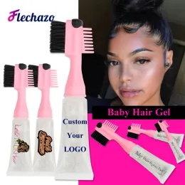 Authives Baby Hair Edge Control Pędzel i żel w środku Logo Dostosowane 3N1 Edge Pro Brush Women Girl Gel