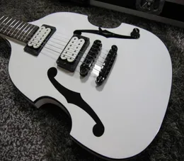 الترويج PGM 700 Paul Gilbert Mij Violin White Electric Guitar Double F Hole Paint Black Hardware Body Body Binding5235879