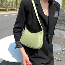 Shoulder Bags Vintage Underarm Bag Women Solid PU Leather Simple Hobos Ladies Dumpling Daily Cuasal Portable Handbags Small Tote