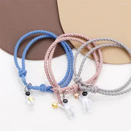 Braccialetti di fascino 2 pezzi Coppia astronauta Bracciale a banda per capelli in gomma per donne intrecciate uomini accessori ebraici