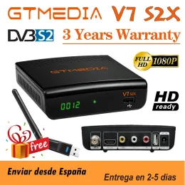 Caixa Original GTMedia V7 S2X DVBS2 Receptor de satélite com receptor digital WIFI USB GTMEDIA V7S2X Upgrade GTMedia V7 HD sem aplicativo