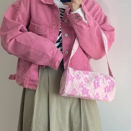가방 둥근 겨드랑이 귀여운 꽃 여자 작은 어깨 버킷 가방 빈티지 디자인 숙녀 핸드백 이브닝 클러치 지갑