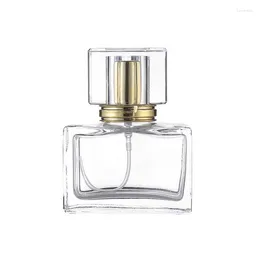 Butelki do przechowywania Atomizer Perfume Butelka 30 ml 50 ml szklana dolna dolna dolna kwadratowa mgła sprayer pojemnik kosmetyczny pusty spray