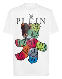 Plein Bear TシャツメンズデザイナーTシャツブランド衣料ラインストーンスカルメンTシャツクラシック高品質のヒップホップストリートウェアカジュアルトップティーPB 11389