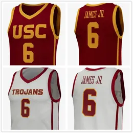 USC NCAA 트로이 목마 농구 유니폼 6 Bronny James Jr. 남자 여자 청소년 대학 스포츠 셔츠
