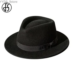 Geniş Kötü Şapkalar Kova Fransız Erkek Siyah Caz Şapkası Şeritlerle Panama Panama Hisset Fedoras Düğün Partisi Trilby Unisex Style YQ240407