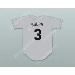 SPIKE NOLAN 3 HACKENSACK GRAY BASEBALL JERSEY BREWSTER'S MILLIONS Stitched