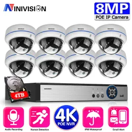 Lens CCTV -Überwachungskamera -System Home Video Surveillanc 8ch 4K 5MP 8MP Kit AI Audio Outdoor IP Secur Camera Poe Xmeye App NVR