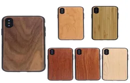 Luxury Real Wood Nature Carved Wood Bamboo Soft Edge Phone Case för iPhone 11 XS Max XR X 6 7 8 Plus Samsung S10 Lite S9 S4615945