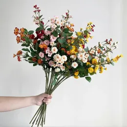 Dekoratif çiçek simülasyonu tek küçük gül oturma odası süsleri masa çiçek aranjman sahte buket