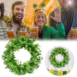 Flores decorativas Portão Wreath Wall Wall St. Decoração Artificial Spring Spring Green Wolf estátuas e esculturas ao ar livre