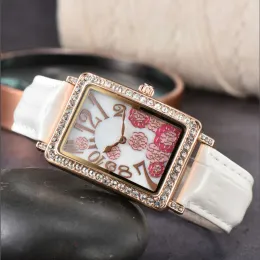 Hochwertige Frauen Uhren AAA Quartz Bewegung Watch Rose Gold Silber Hülle Lederband Frauen Uhr Enthusiast Top Designer Armbanduhren Frandk Muller Geneve