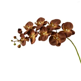 Декоративные цветы настоящие прикосновения фальшивые phalaenopsis ветви орхидеи стебли.