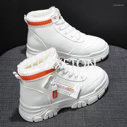 Botas Mulheres Winter Snow 2024 Moda Sapatos High-Top Shoes Casual Mulher impermeável feminina quente de alta qualidade Branco preto