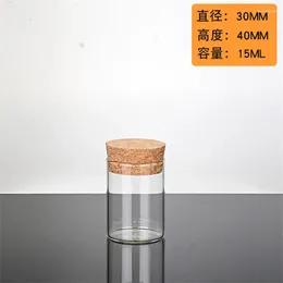 Depolama Şişeleri 100 PCS Cork Stopper Test Laboratuarlı 15ml Cam Tüpler Cam Swanes Baharat Kavanozları Flakonlar 30 40mm Aksesuar zanaat DIY