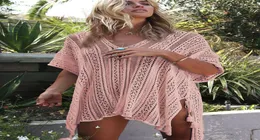 Designer Summer Swardwear Cover Up Women Tunic Beach Proteção de malha de malha vestido roupas de banho Blush Blouse BEAC9420717