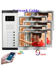 intercom app app unlock inlock video intercom 9 inst monitor 100m network cable wifi video door phone doorbbell نظام سجل الاتصال الداخلي البصري