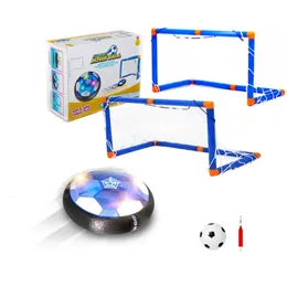 Air Power Hovering Soccer Set USB uppladdningsbar LED -blinkande flytande Air Football Kids Home Matchs Football Toys Soccer Mål 240403