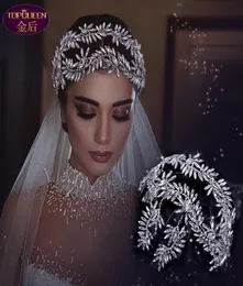 Rhinestone Tiara Barok Kristal Gelin Money Kraliyet Taç Düğün Takı Saç Aksesuarları Diamond Bridal Crowns Head1413618