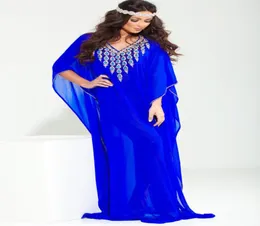 2022 Royal Blue Evening Dresses for Saudi Arabian Womens lyxiga muslimska arabiska arabiska kaftans Islamiska pärlstav dubai kaftan abaya klänningar4919129