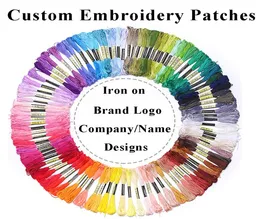 Top -Quality Custom Patch Patch Sticked Brand Logo Firmenname Designs Eisen auf Patches DIY für Kleidungshüte Kappen Down Jackets V3296944