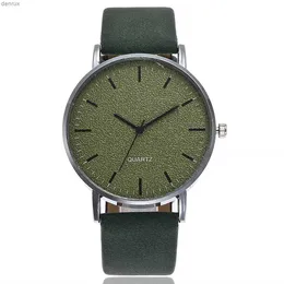 Andere Uhren modische Green Watch Herren Casual Watch Lederband Quarz Watch Herren Unbekannte Uhr Billig Reloio Maskulinol240403