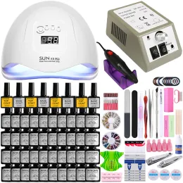 Dresses Manicure Set Nail Set Nail Kit 40/30/20/10 Nail Gel Polish Set 20000rpm Electric Nail Drill Hine Salon Uv Led Nail Lamp Dryer