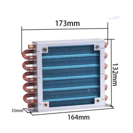 Mice Small Shell Condenser Radiator Refrigerator Freezer Watercooled Aluminum Fin and Copper Tube Heat Exchanger with Fan Aircooled