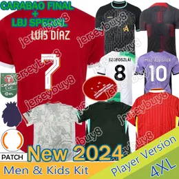 Szoboszlai Mac Allister 23 24 25 Soccer Jersey Kids Kit Full Sets Home Away Third Men 2024フットボールシャツLuis Darwin Diogo Women Cup Final Training Plans Plus Size 4XL