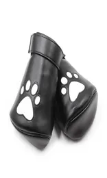 New Design BDSM Dog Paws Padded Bear Palm Gloves Leather Cuffs with Heart Print Quality Sex Toy Bondage Gear Restraint Sexual Play8888992