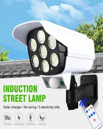 3 modos 77 lâmpadas solares solares iluminação ao ar livre ip65 lâmpada de parede de rua à prova d'água Pir Sensor de movimento de câmera Fake Camera Light Light para Gard7062880