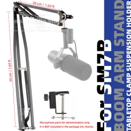 Suporte extra de suspensão de suspensão mais longa suporte de braço para Shure SM7b SM 7B SM7 7 B Stand Microphone Mike Scissor Mount Desktop Cramp