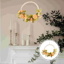 Декоративные цветы изделия из дерева венок для гирлянды для настенного растения сельскохозяйственная кулона шелковая ткань свадьба