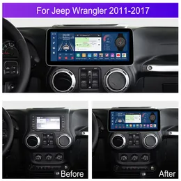 12.3 "64GB Android 13 Car GPS Carplay Jeep Wrangler 2011-2017 용 라디오 스테레오