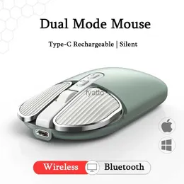 Mäuse 2,4 GHz Wireless Bluetooth-Maus Dual-Mode-USB-optisch wiederaufladbares Gaming Silent für PC Laptop Computer Office H240407